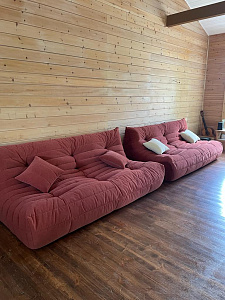 Поролоновый бескаркасный диван: отзыв о упругости и поддержке с фото. 5/5